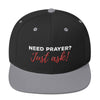 "Just Ask"  Snapback Cap with logo (back) - Christians On Duty